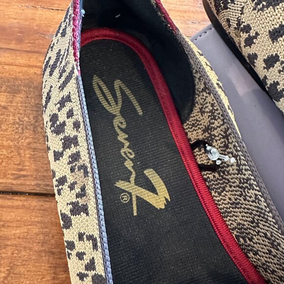 Seven | Womens 8 Amber Loafer Slip On Animal Print Knit Ballet Flat Cheetah - Picture 8 of 11